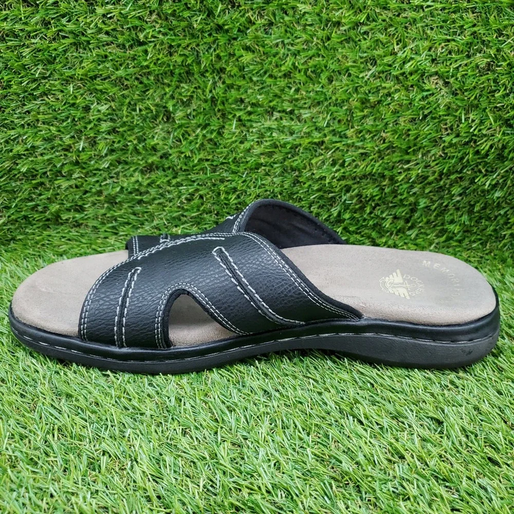Dockers Sunland SIZE 9 Men's Memory Foam Comfort Slide Sandals Black